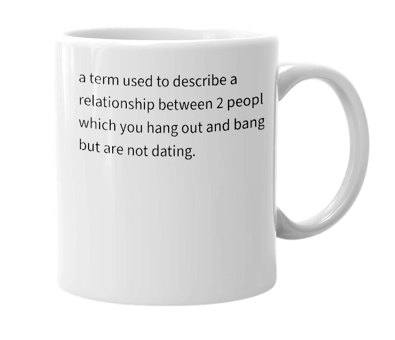 White mug with the definition of 'Hang and Bang'