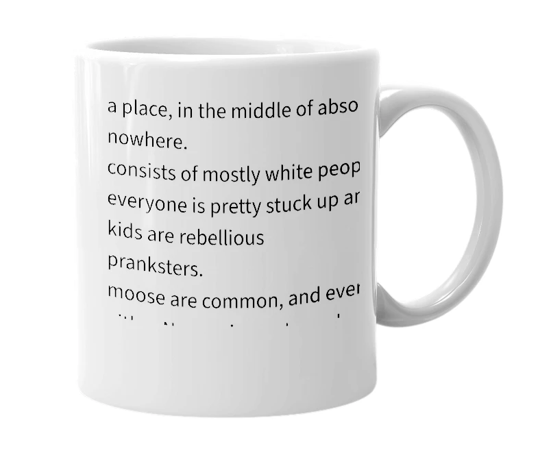 White mug with the definition of 'Hartland, CT'