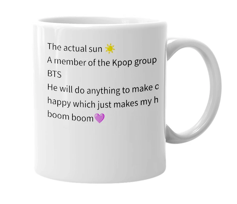 White mug with the definition of 'Hoseok'