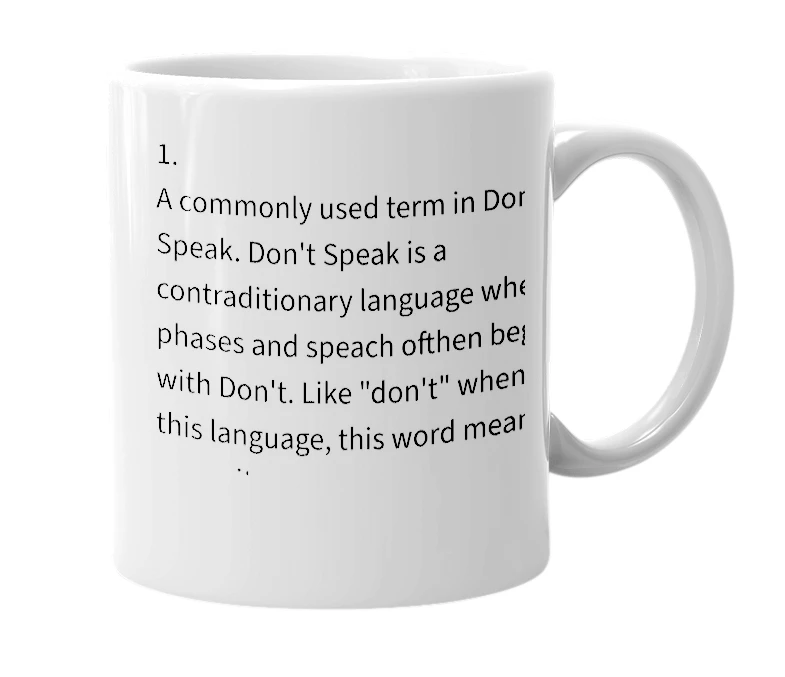 White mug with the definition of 'I Know'