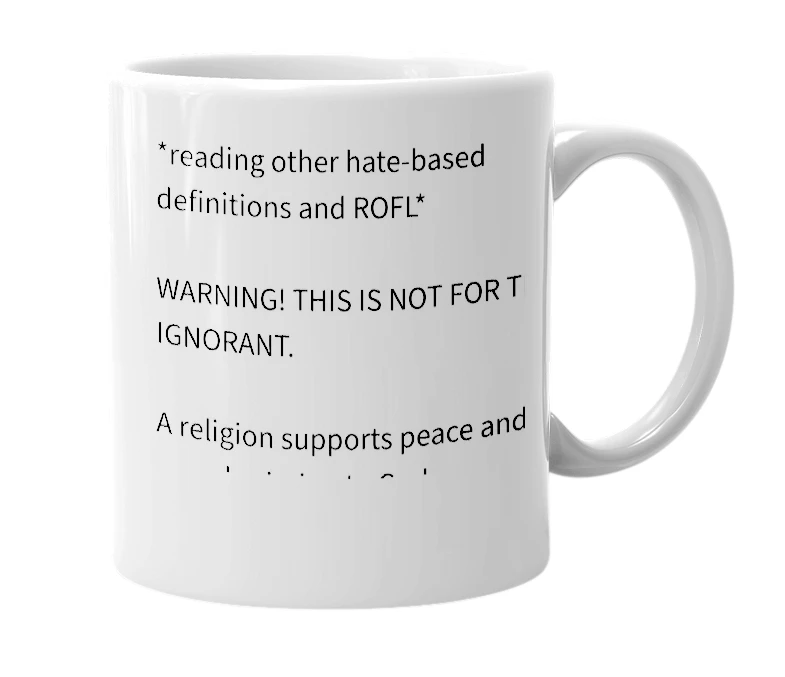 White mug with the definition of 'Islam'