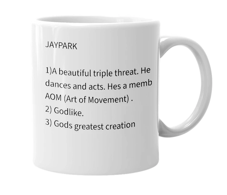 White mug with the definition of 'Jay Park'