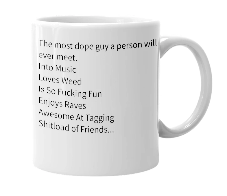 White mug with the definition of 'Jhaz'