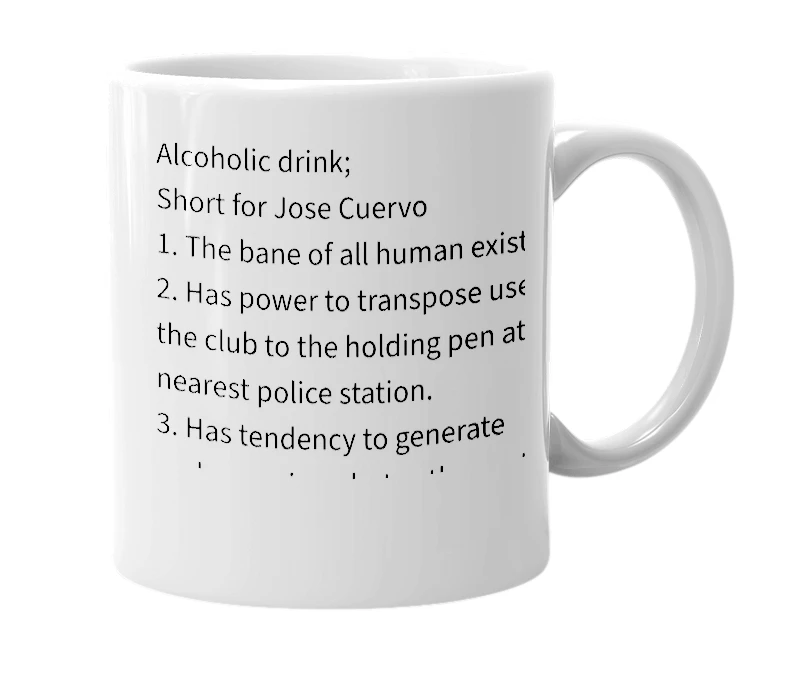 White mug with the definition of 'Jose'