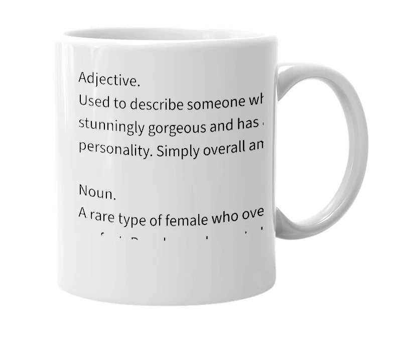 White mug with the definition of 'Karya'