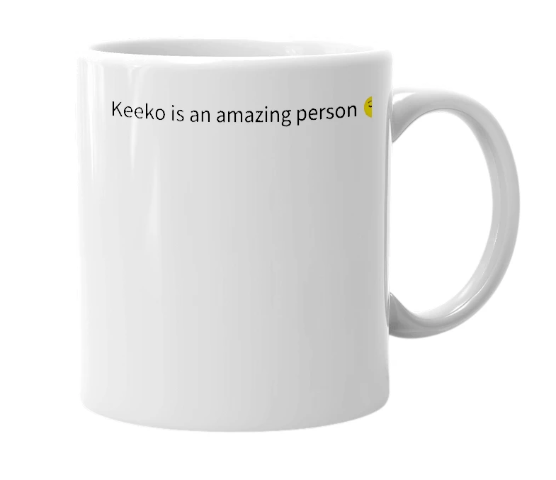 White mug with the definition of 'Keeko 💕'