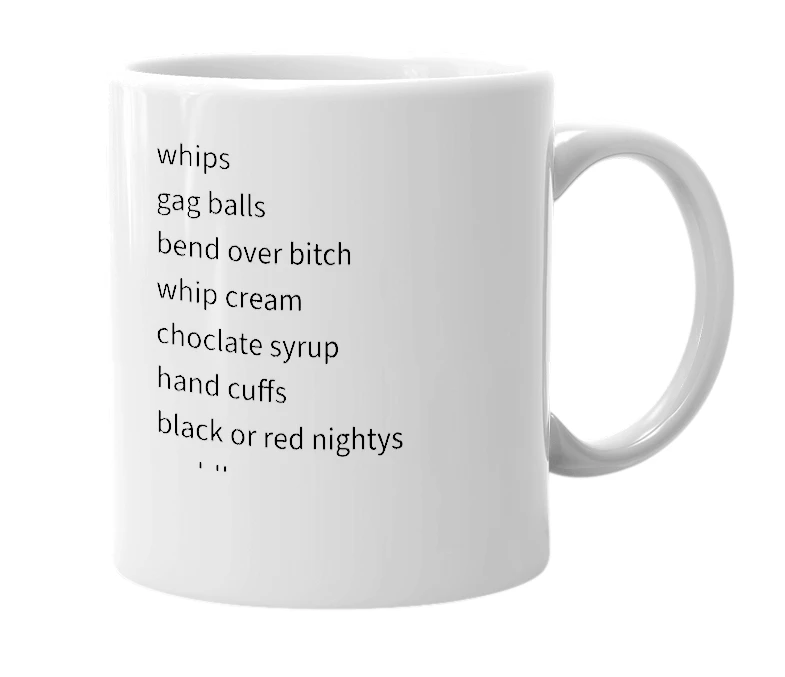 White mug with the definition of 'Kinky'