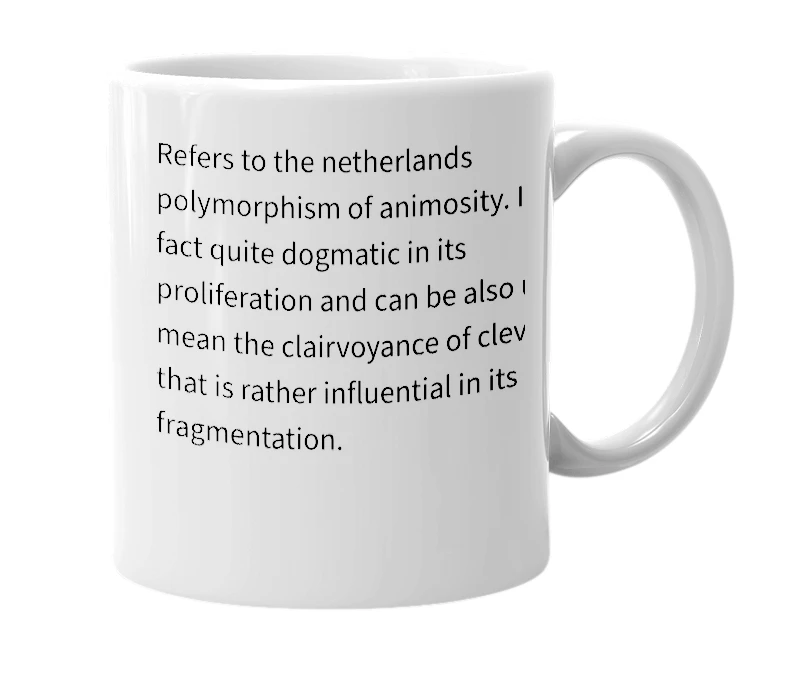 White mug with the definition of 'Kjsakjsauiaelk'