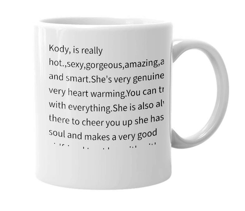 White mug with the definition of 'Kody(girl)'