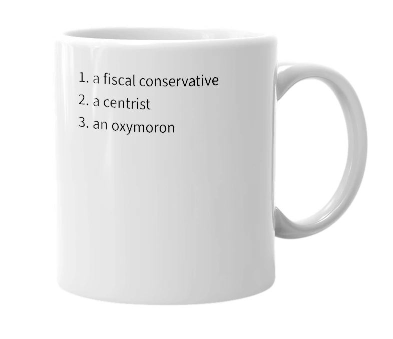 White mug with the definition of 'Liberal Republican'