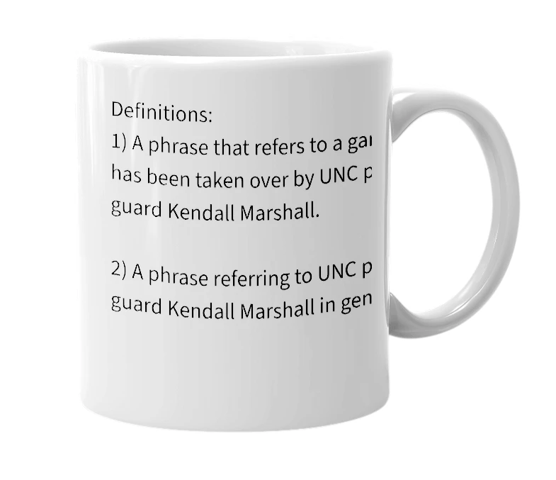 White mug with the definition of 'Marshall Law'