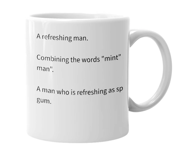White mug with the definition of 'Ment'