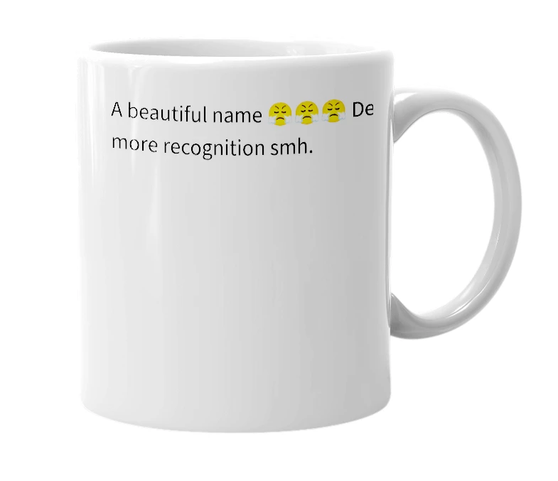 White mug with the definition of 'Meru'