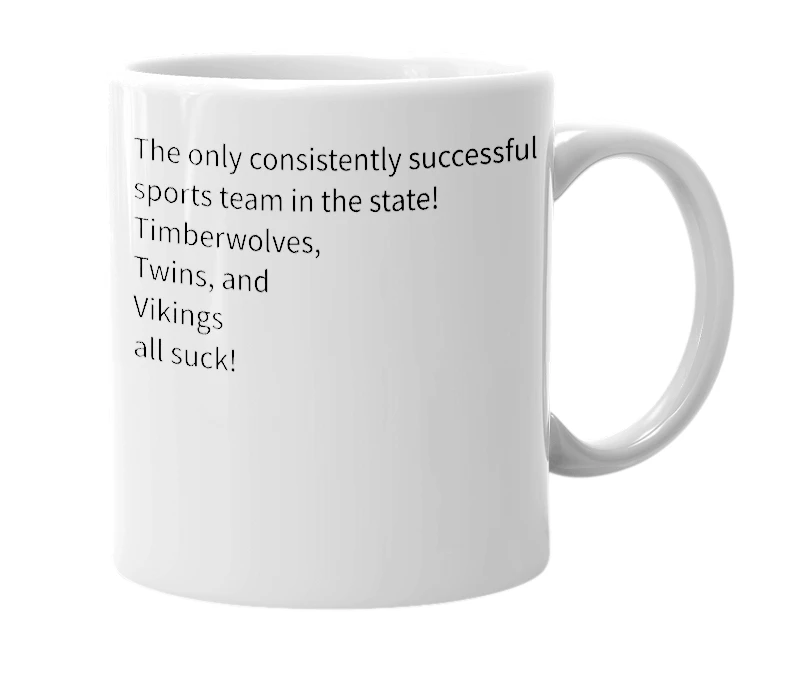 White mug with the definition of 'Minnesota Wild'