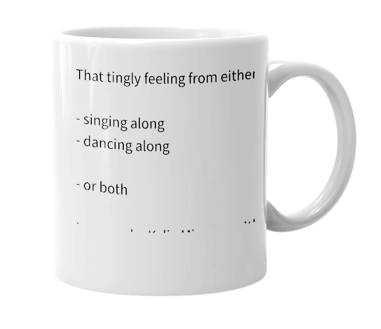 White mug with the definition of 'Minorgasm'