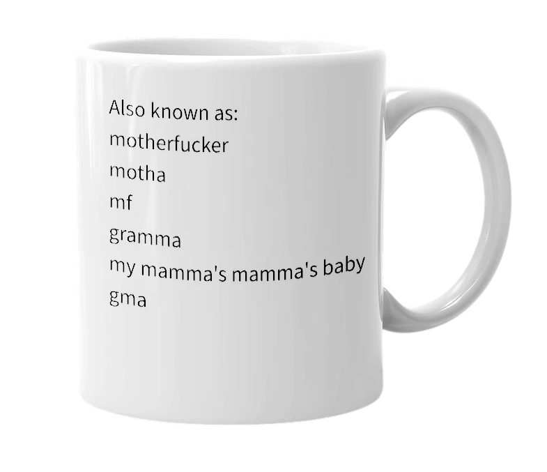 White mug with the definition of 'Mother'