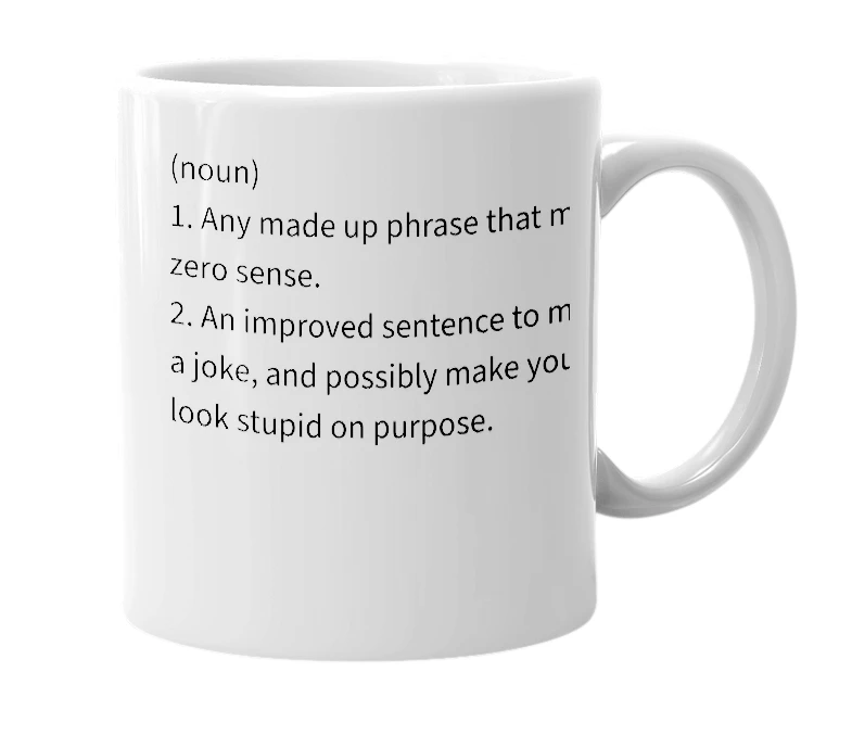 White mug with the definition of 'Muserism'