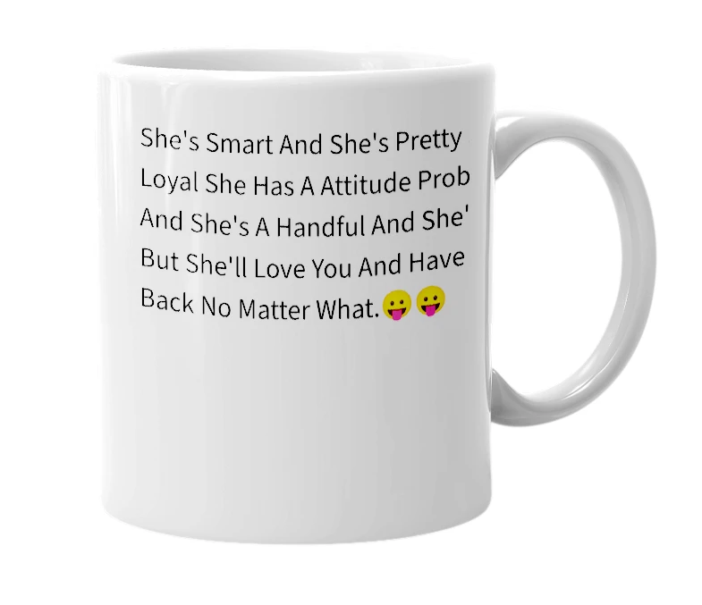 White mug with the definition of 'Mya'