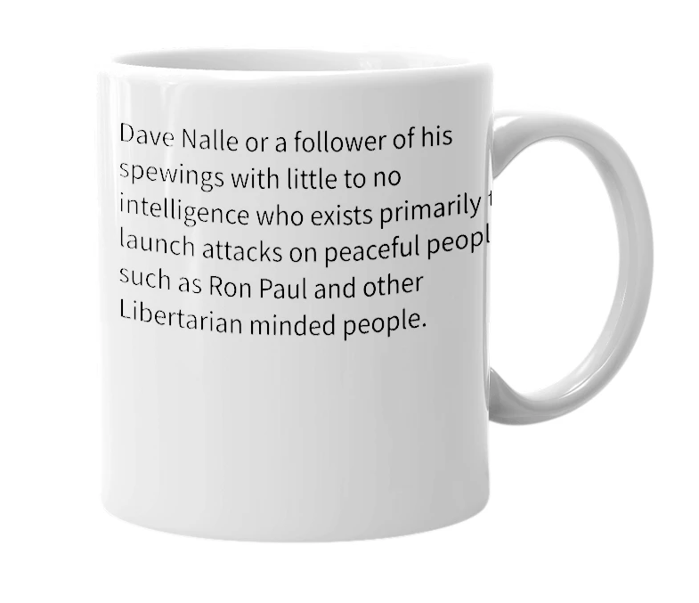White mug with the definition of 'Nallebot'