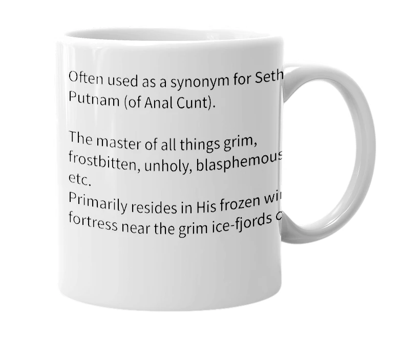 White mug with the definition of 'Necrowizard'