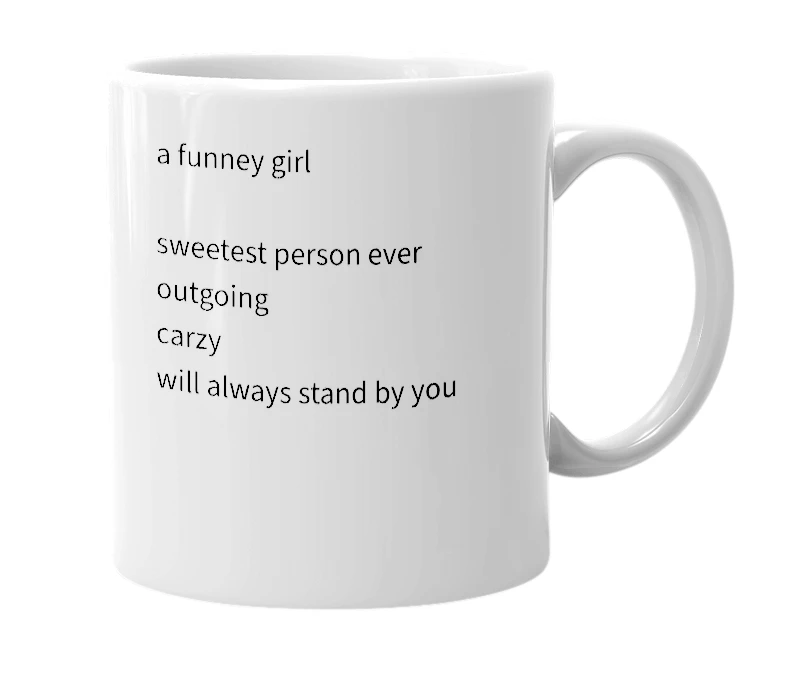 White mug with the definition of 'Nour'