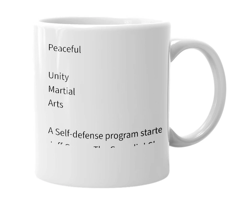 White mug with the definition of 'P.U.M.A.'