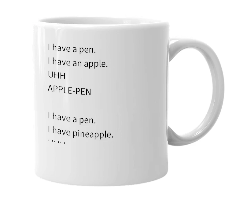 White mug with the definition of 'PPAP'