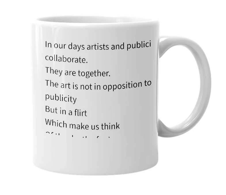 White mug with the definition of 'PUBLICIST'