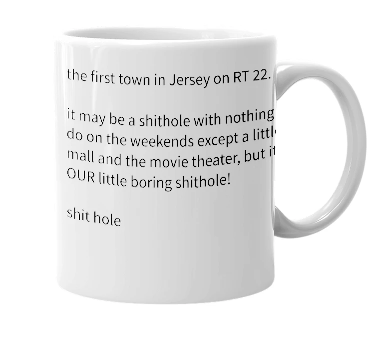 White mug with the definition of 'Phillipsburg'
