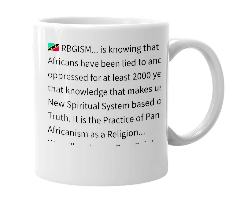 White mug with the definition of 'RBGISM'