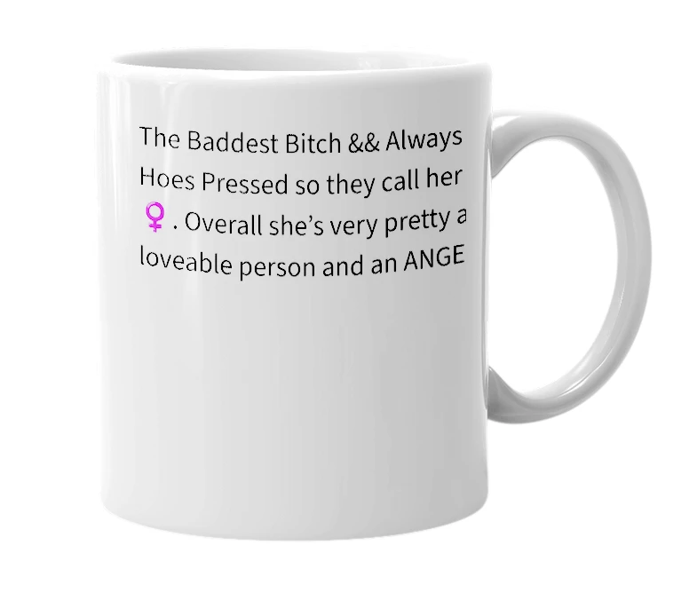 White mug with the definition of 'Rasheea'