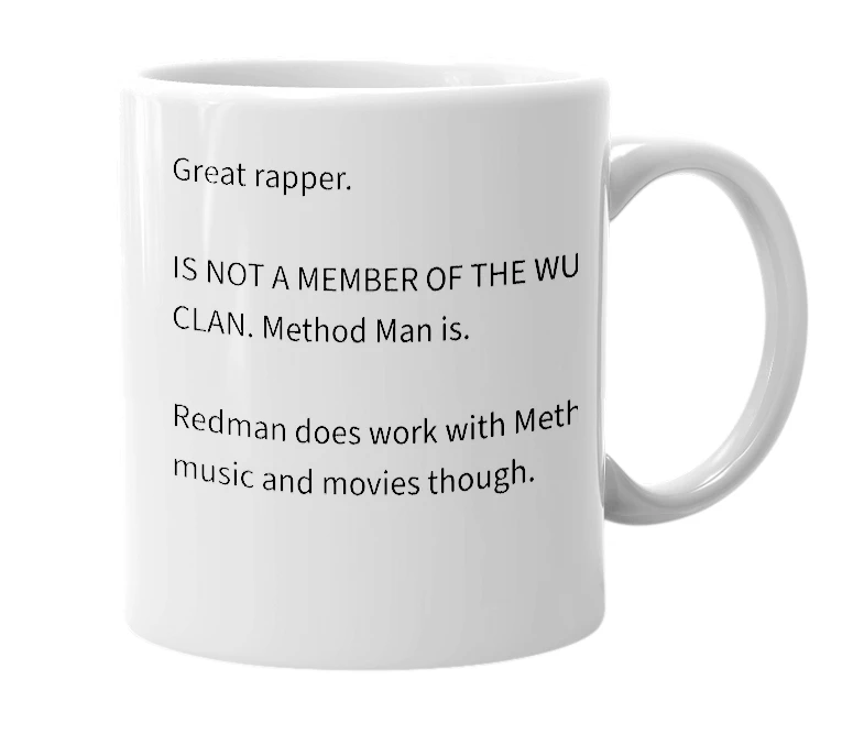 White mug with the definition of 'Redman'