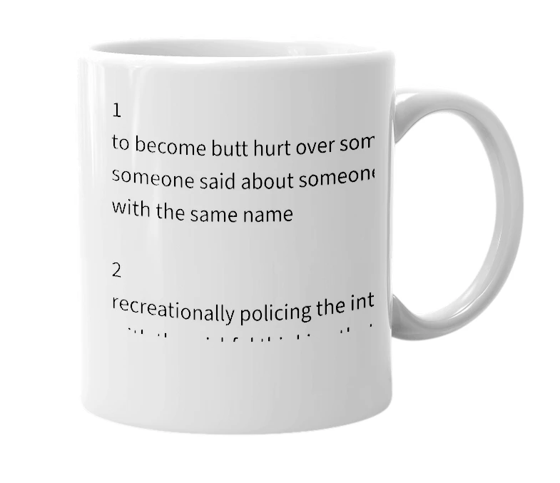 White mug with the definition of 'Regina claming'