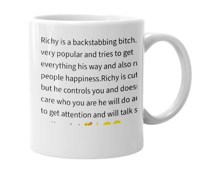 White mug with the definition of 'Richy'