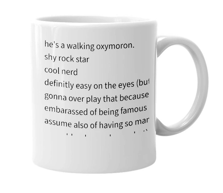 White mug with the definition of 'Rivers Cuomo'