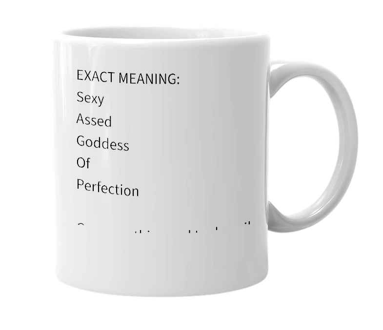 White mug with the definition of 'SAGOP'