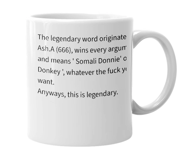 White mug with the definition of 'SD'