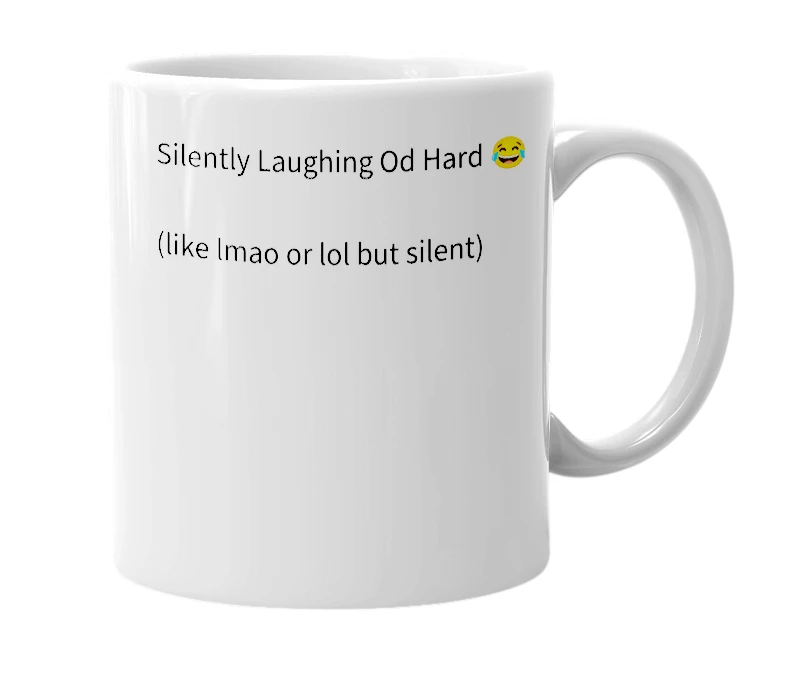 White mug with the definition of 'SLOH'