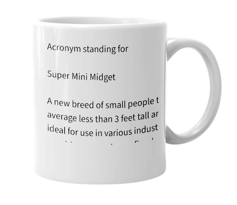 White mug with the definition of 'SMM'