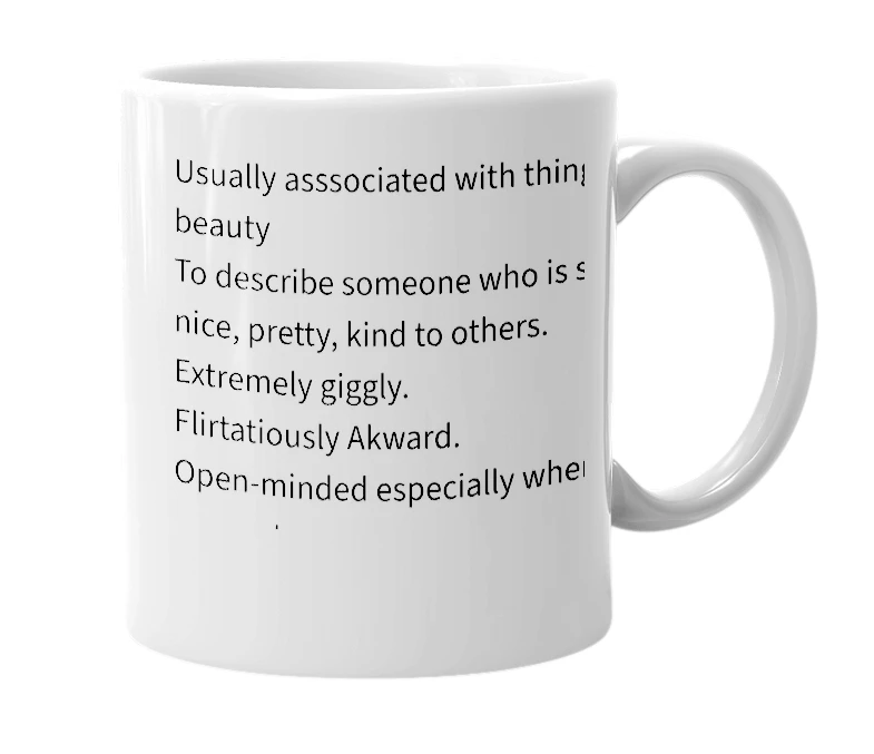 White mug with the definition of 'Sariah'