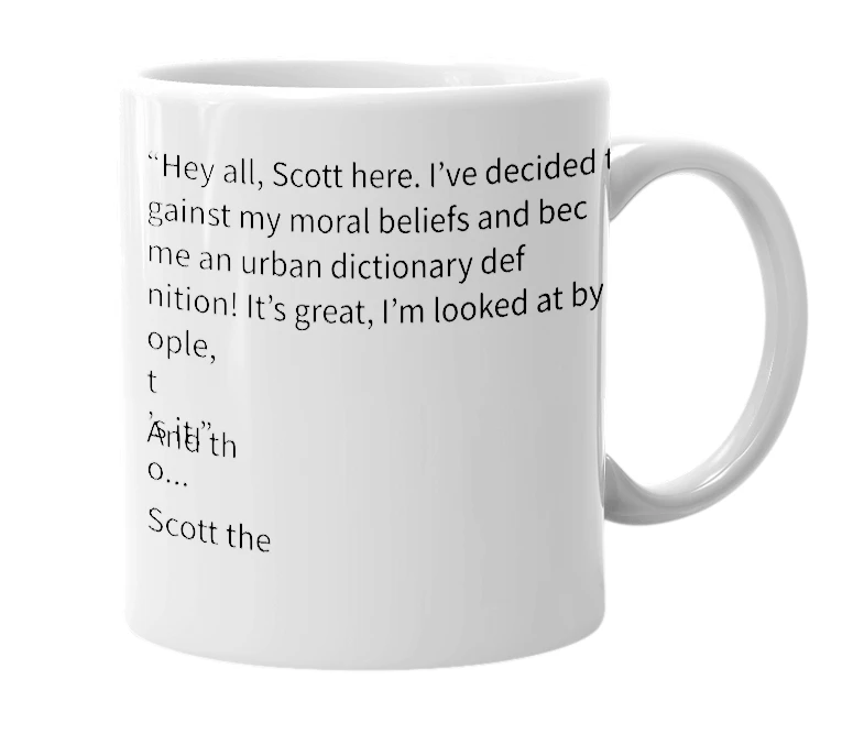 White mug with the definition of 'Scott the Woz'