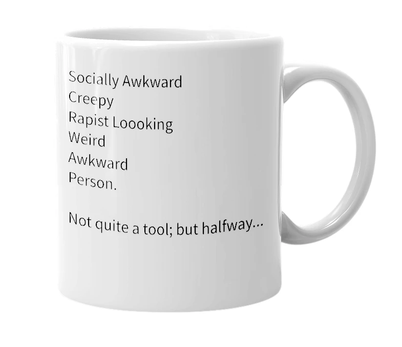 White mug with the definition of 'Scrwap'