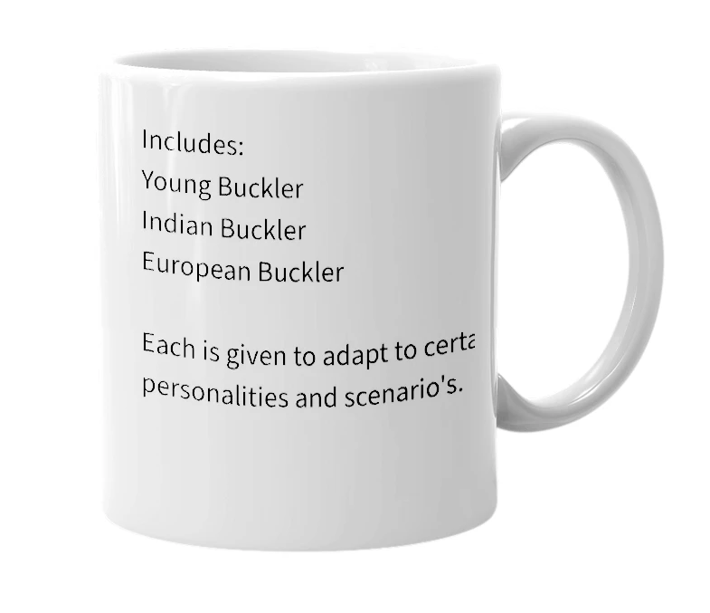 White mug with the definition of 'Serbian Buckler'