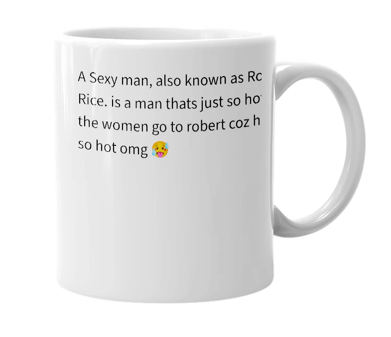 White mug with the definition of 'Sexy Man'