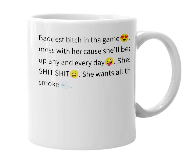 White mug with the definition of 'Sha’Ryhia'