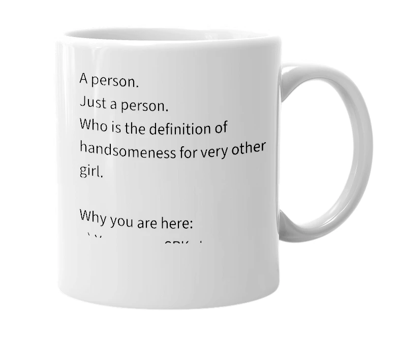 White mug with the definition of 'Shah Rukh Khan'