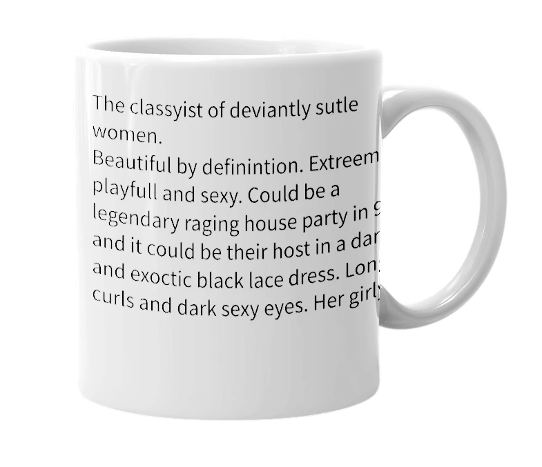 White mug with the definition of 'Shevy'