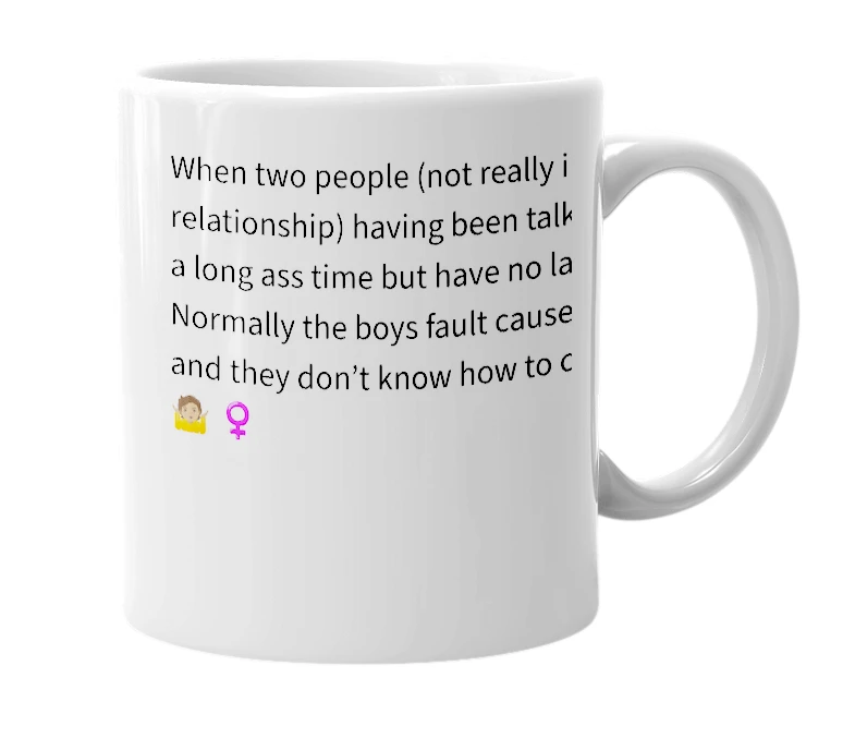 White mug with the definition of 'Situationship'