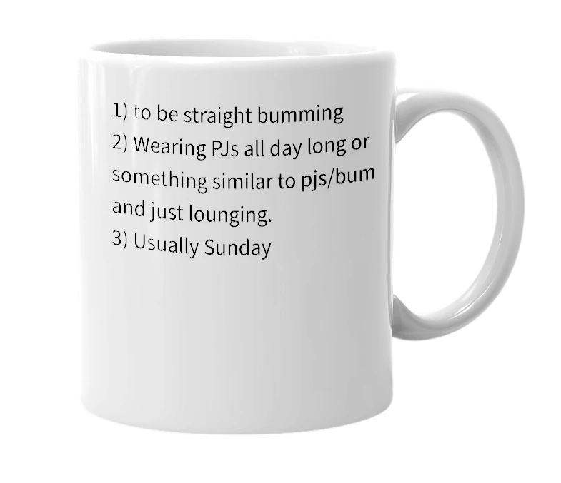 White mug with the definition of 'Slop'