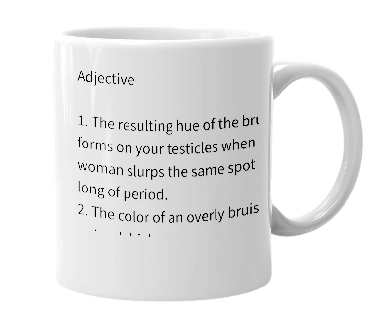 White mug with the definition of 'Slurple'